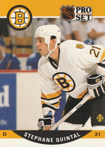 #410 Stephane Quintal - Boston Bruins - 1990-91 Pro Set Hockey