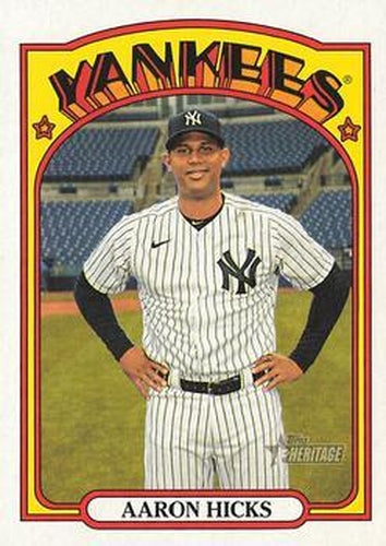 #410 Aaron Hicks - New York Yankees - 2021 Topps Heritage Baseball