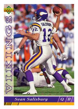 #410 Sean Salisbury - Minnesota Vikings - 1993 Upper Deck Football