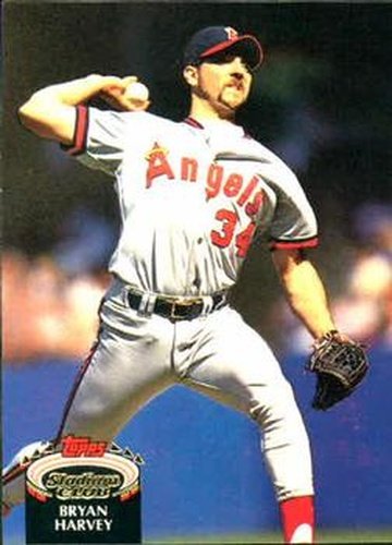 #410 Bryan Harvey - California Angels - 1992 Stadium Club Baseball