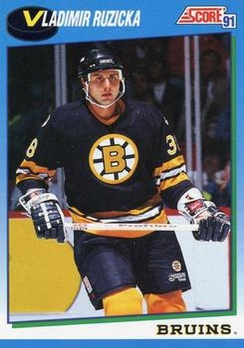 #411 Vladimir Ruzicka - Boston Bruins - 1991-92 Score Canadian Hockey