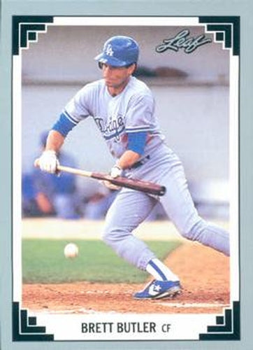 #411 Brett Butler - Los Angeles Dodgers - 1991 Leaf Baseball