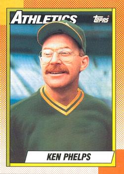 #411 Ken Phelps - Oakland Athletics - 1990 O-Pee-Chee Baseball