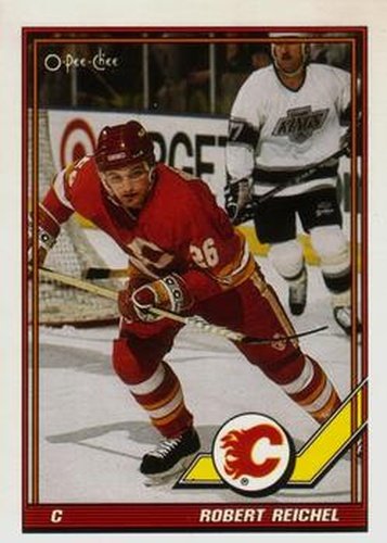 #411 Robert Reichel - Calgary Flames - 1991-92 O-Pee-Chee Hockey