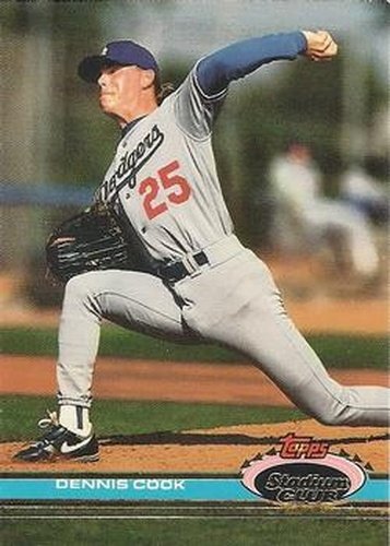 #411 Dennis Cook - Los Angeles Dodgers - 1991 Stadium Club Baseball