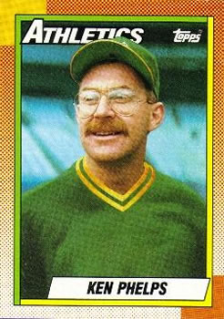 #411 Ken Phelps - Oakland Athletics - 1990 Topps Baseball