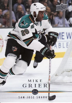 #412 Mike Grier - San Jose Sharks - 2008-09 Upper Deck Hockey