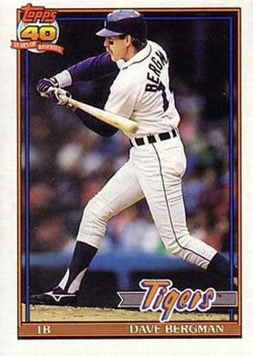 #412 Dave Bergman - Detroit Tigers - 1991 Topps Baseball