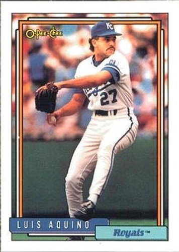 #412 Luis Aquino - Kansas City Royals - 1992 O-Pee-Chee Baseball