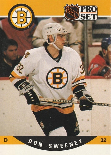 #412 Don Sweeney - Boston Bruins - 1990-91 Pro Set Hockey