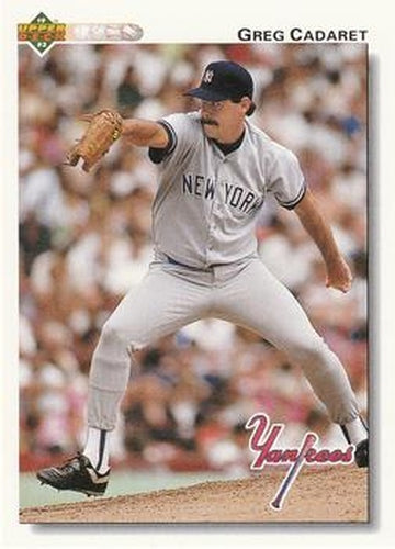 #412 Greg Cadaret - New York Yankees - 1992 Upper Deck Baseball