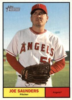 #412 Joe Saunders - Los Angeles Angels - 2010 Topps Heritage Baseball