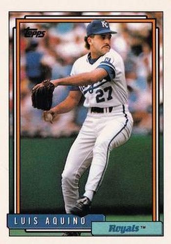 #412 Luis Aquino - Kansas City Royals - 1992 Topps Baseball