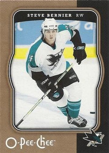 #412 Steve Bernier - San Jose Sharks - 2007-08 O-Pee-Chee Hockey