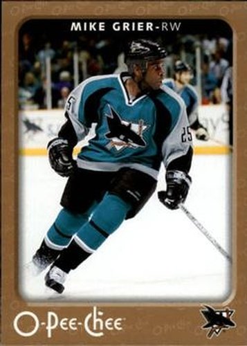 #412 Mike Grier - San Jose Sharks - 2006-07 O-Pee-Chee Hockey
