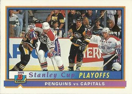 #413 Penguins vs Capitals - Pittsburgh Penguins / Washington Capitals - 1991-92 Bowman Hockey