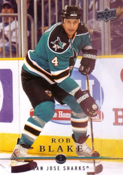#413 Rob Blake - San Jose Sharks - 2008-09 Upper Deck Hockey