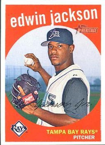 #413 Edwin Jackson - Tampa Bay Rays - 2008 Topps Heritage Baseball