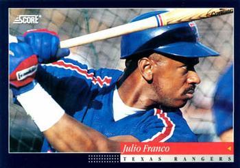 #413 Julio Franco - Texas Rangers -1994 Score Baseball
