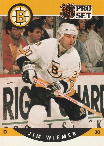 #413 Jim Wiemer - Boston Bruins - 1990-91 Pro Set Hockey