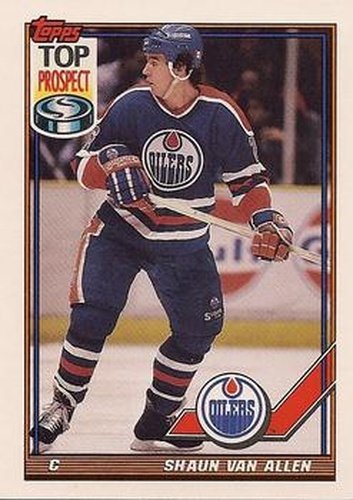 #414 Shaun Van Allen - Edmonton Oilers - 1991-92 Topps Hockey