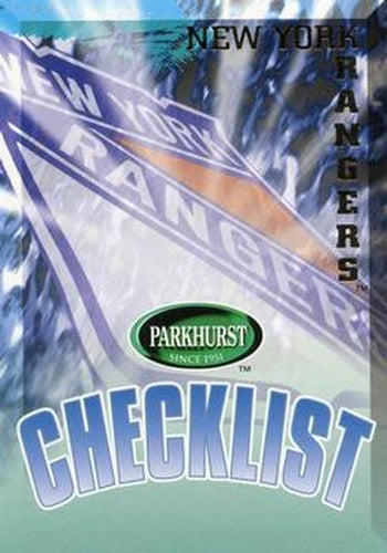#414 Rangers Checklist - New York Rangers - 1995-96 Parkhurst International Hockey
