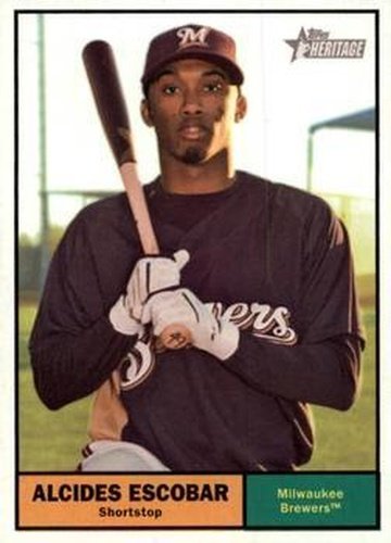 #414 Alcides Escobar - Milwaukee Brewers - 2010 Topps Heritage Baseball