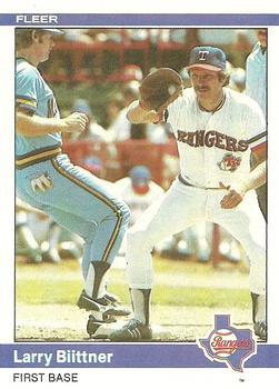 #414 Larry Biittner - Texas Rangers - 1984 Fleer Baseball