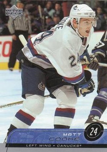 #415 Matt Cooke - Vancouver Canucks - 2002-03 Upper Deck Hockey
