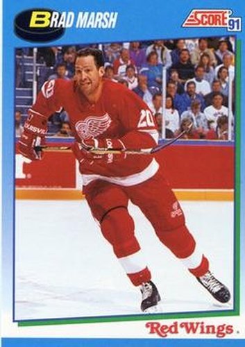 #416 Brad Marsh - Detroit Red Wings - 1991-92 Score Canadian Hockey