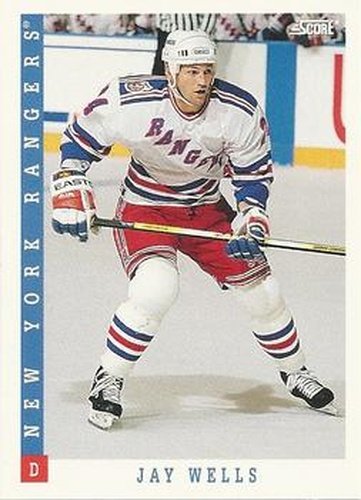 #416 Jay Wells - New York Rangers - 1993-94 Score Canadian Hockey