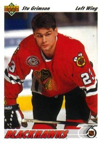 #416 Stu Grimson - Chicago Blackhawks - 1991-92 Upper Deck Hockey