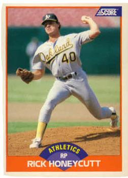 #416 Rick Honeycutt - Oakland Athletics - 1989 Score Baseball