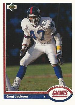 #416 Greg Jackson - New York Giants - 1991 Upper Deck Football