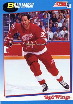 #416 Brad Marsh - Detroit Red Wings - 1991-92 Score Canadian Bilingual Hockey