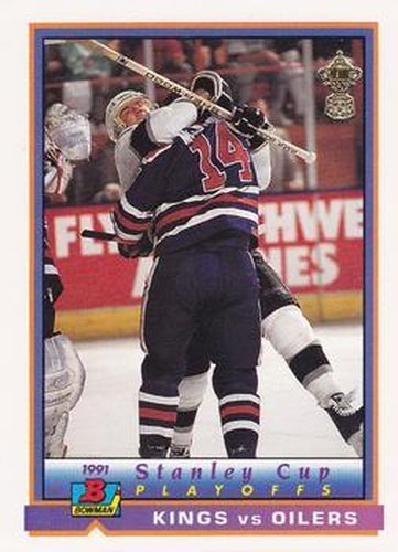 #416 Kings vs Oilers - Los Angeles Kings / Edmonton Oilers - 1991-92 Bowman Hockey