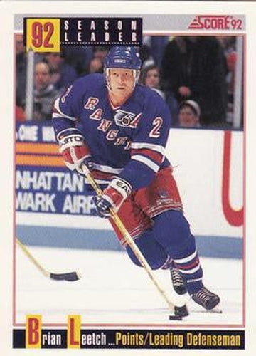 #416 Brian Leetch - New York Rangers - 1992-93 Score USA Hockey