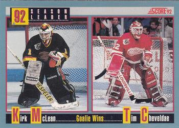 #417 Tim Cheveldae / Kirk McLean - Detroit Red Wings / Vancouver Canucks - 1992-93 Score Canadian Hockey