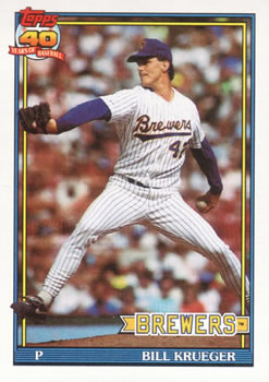 #417 Bill Krueger - Milwaukee Brewers - 1991 Topps Baseball