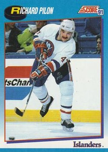 #417 Rich Pilon - New York Islanders - 1991-92 Score Canadian Bilingual Hockey