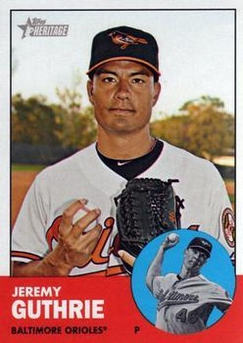 #417 Jeremy Guthrie - Baltimore Orioles - 2012 Topps Heritage Baseball