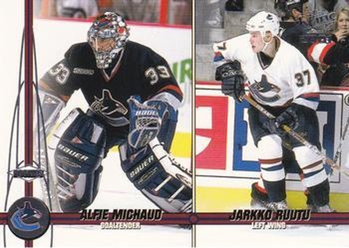 #417 Alfie Michaud / Jarkko Ruutu - Vancouver Canucks - 2000-01 Pacific Hockey