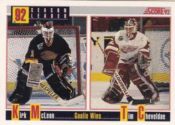 #417 Tim Cheveldae / Kirk McLean - Detroit Red Wings / Vancouver Canucks - 1992-93 Score USA Hockey