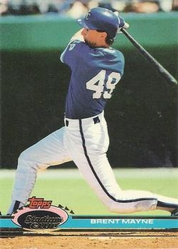#418 Brent Mayne - Kansas City Royals - 1991 Stadium Club Baseball