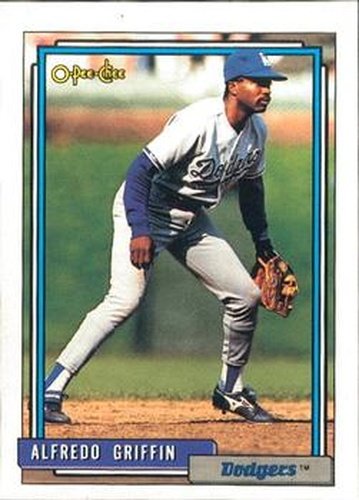 #418 Alfredo Griffin - Los Angeles Dodgers - 1992 O-Pee-Chee Baseball