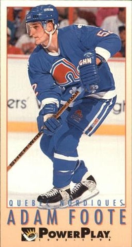 #418 Adam Foote - Quebec Nordiques - 1993-94 Fleer PowerPlay Hockey