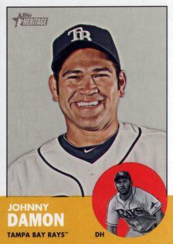 #418 Johnny Damon - Tampa Bay Rays - 2012 Topps Heritage Baseball