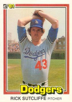 #418 Rick Sutcliffe - Los Angeles Dodgers - 1981 Donruss Baseball