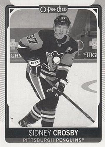 #418d Sidney Crosby - Black & White - Pittsburgh Penguins - 2021-22 O-Pee-Chee Hockey
