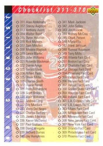 #419 Checklist: 311-420 - Chicago Bulls - 1992-93 Upper Deck Basketball